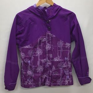 Columbia purple waterproof hooded raincoat